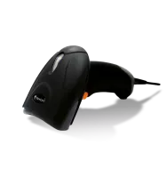 На фото изображен Ручной сканер штрихкода Newland HR20 Panda USB с подставкой